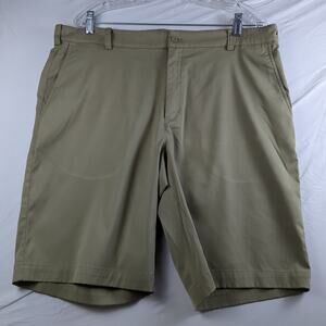 Nike Golf Dri Fit Mens 38W Tan Beige Golf Chino Shorts Microfiber Flat Front